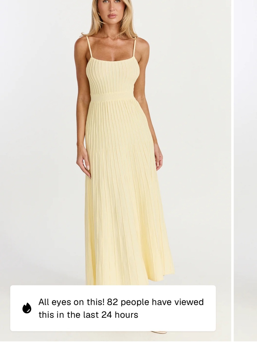 NWT SHOWPO Sleeveless Pleated Maxi Dress in Pale Yellow SIZE 6